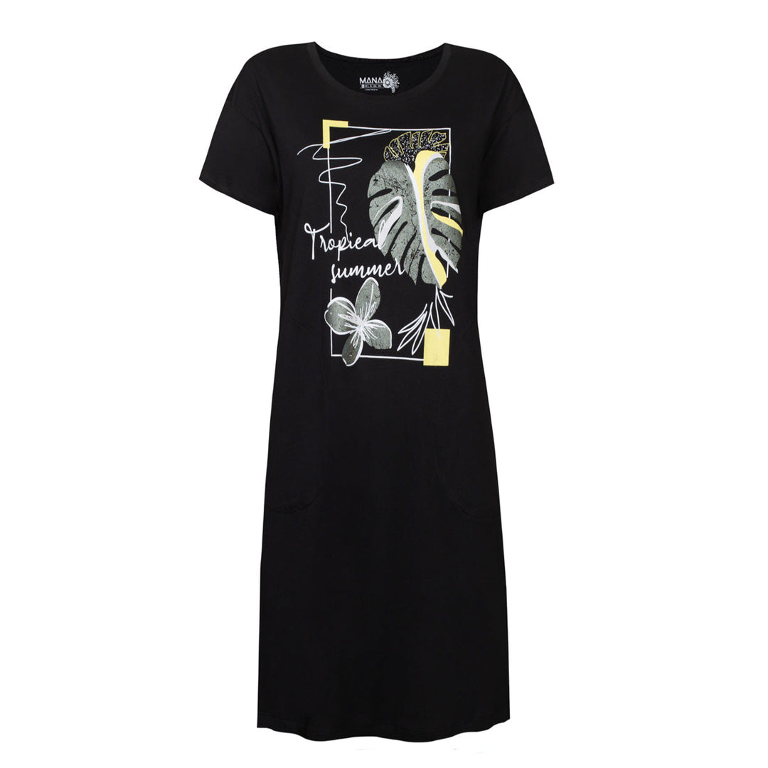 ROCHIE DE DAMĂ CU MÂNECI SCURTĂ 100% BUMBAC - TROPICA