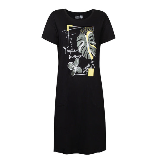 ROCHIE DE DAMĂ CU MÂNECI SCURTĂ 100% BUMBAC - TROPICA