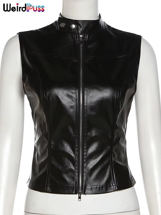 Leather Zip Top