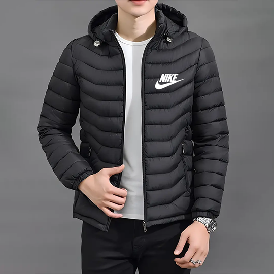 Elegant jacka med huva och dragkedja